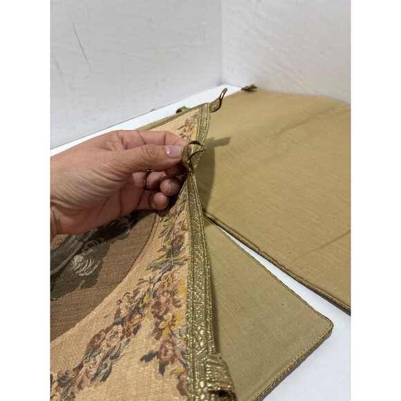 Vintage Tapestry Craft Appliques Garden Scene Pair of 2 Made In France decor - Picture 6 of 9